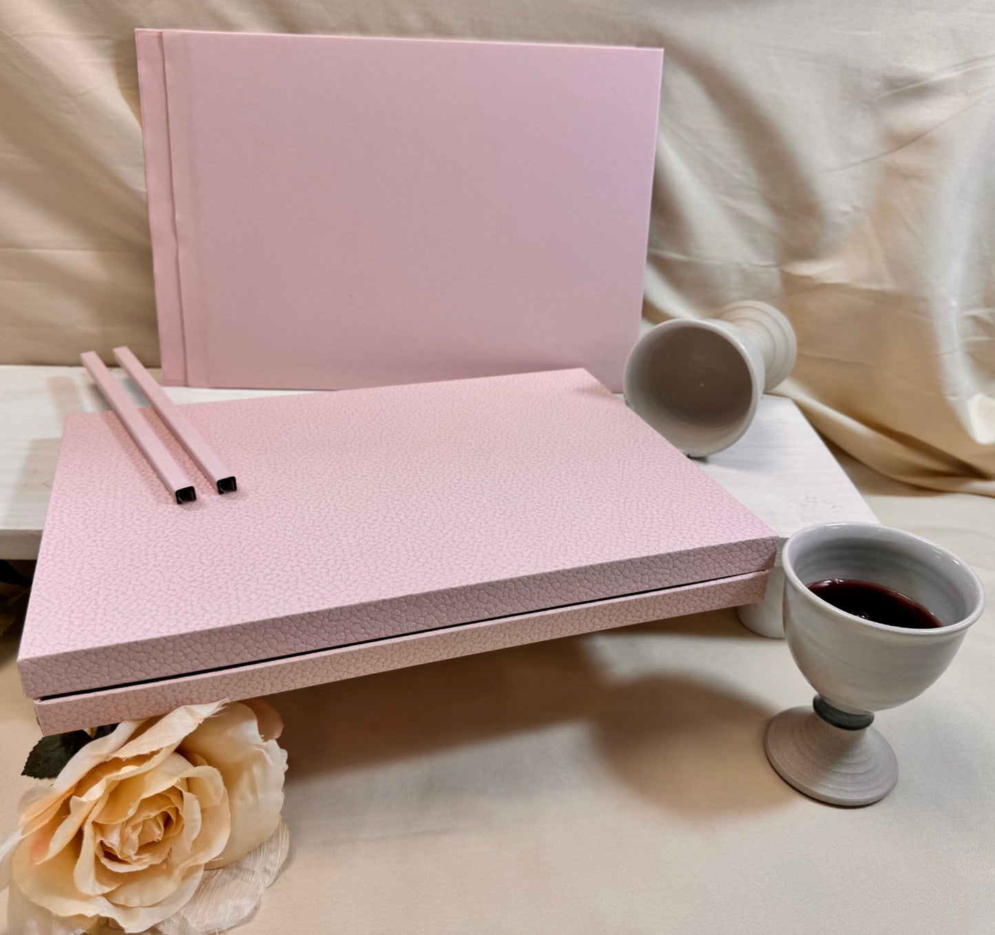 Antique Gift Set - Pair of Metalbind Covers & 5mm Channel plus Gift Box - Roman Rose - A4L. Per set.